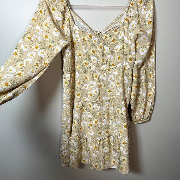 ARIZONA Women’s LG Daisy Print Peasant Style Y2K Baby Doll Dress Boho Cottage - Picture 2 of 8